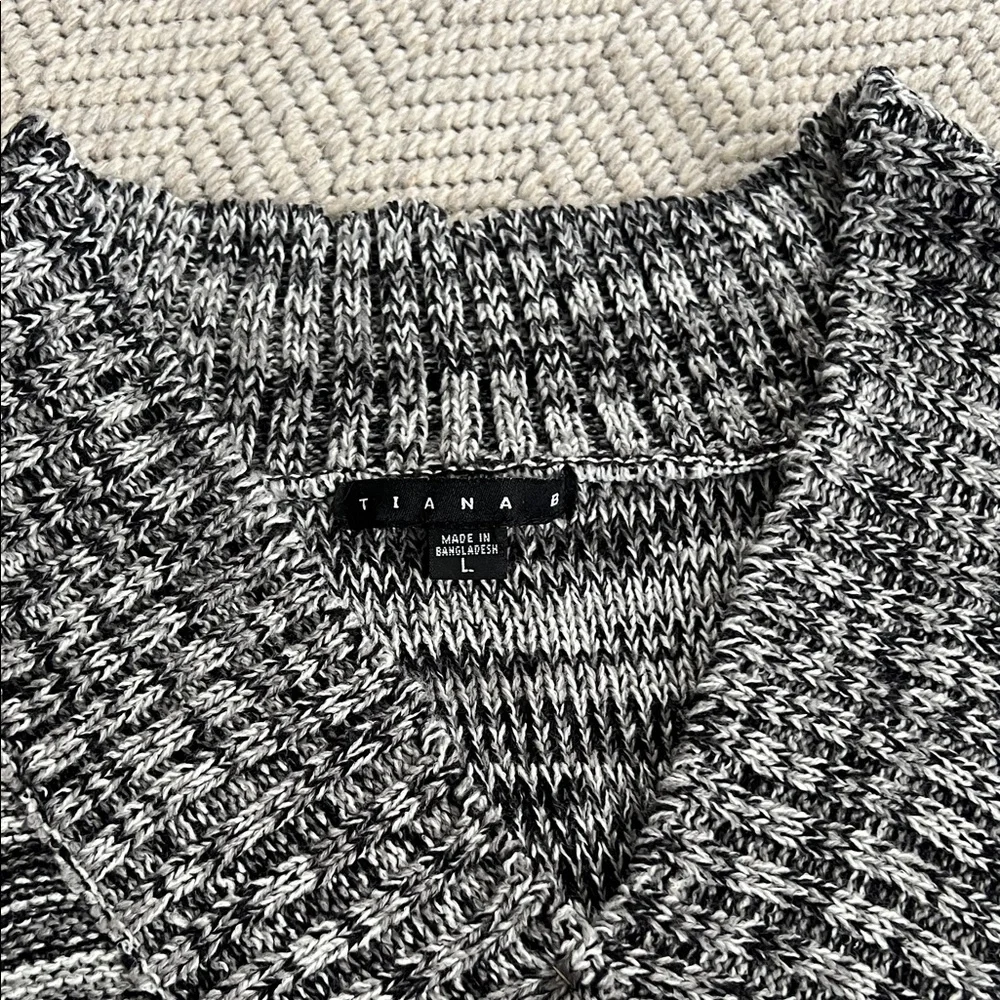 Tiana B. Black and Gray Knit Dress